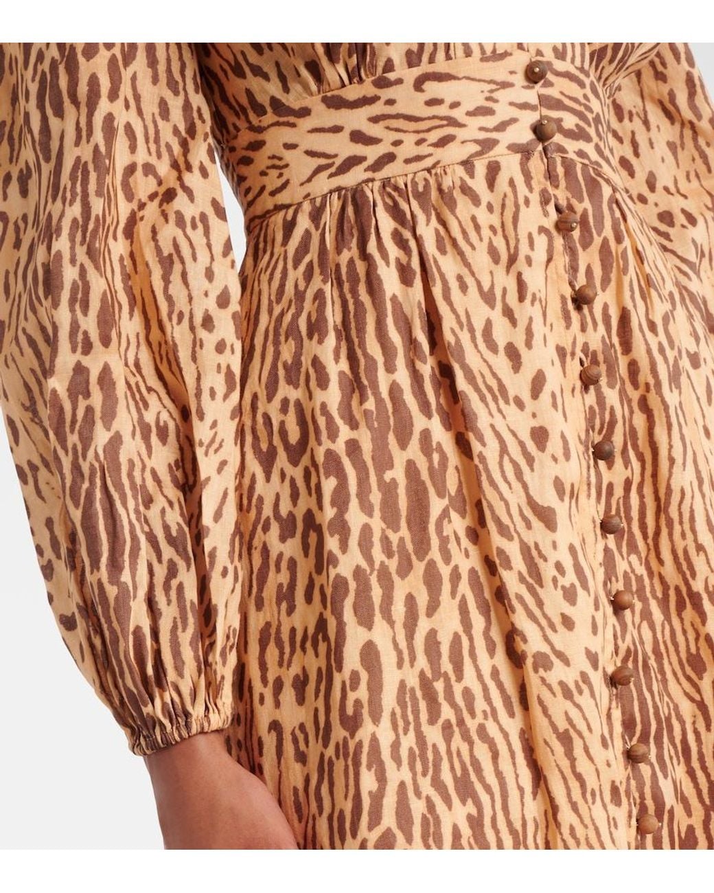 Zimmermann Brown Cascadian Plunge Dress