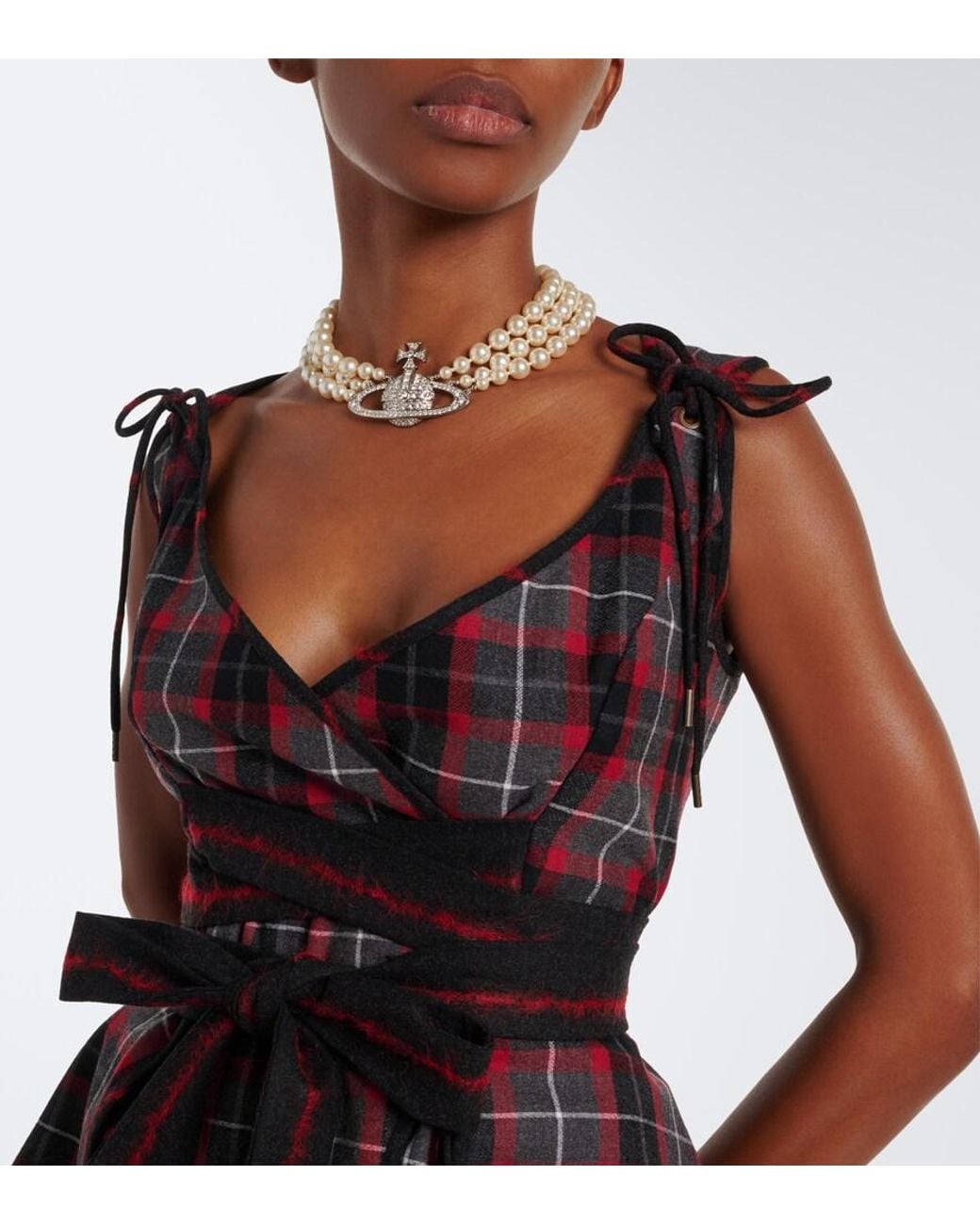 Vivienne Westwood Black Roxy Tartan Wool Top