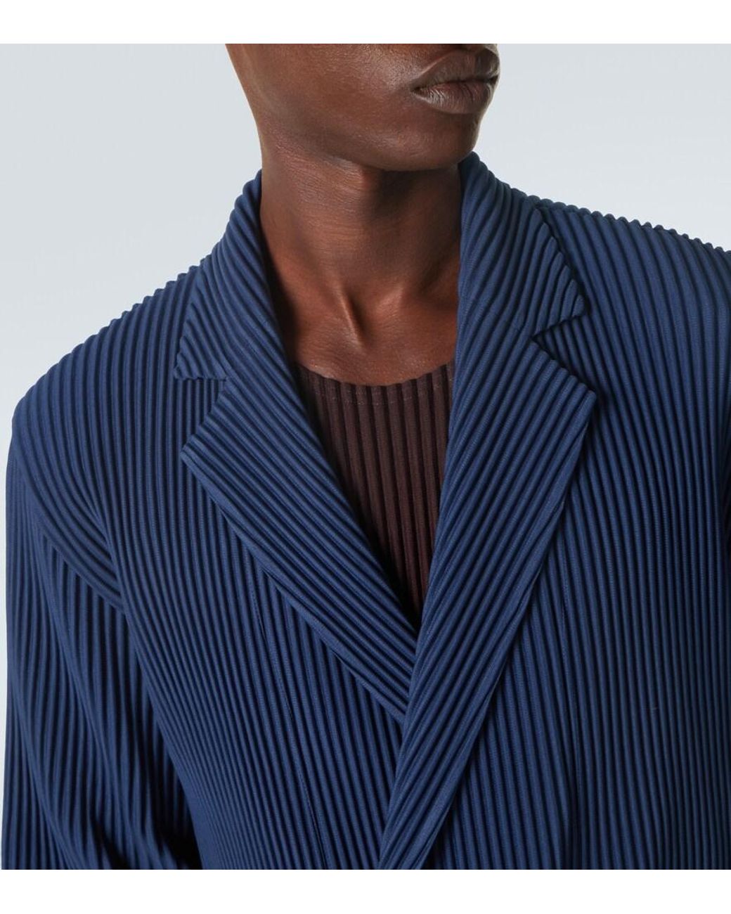 Homme Plissé Issey Miyake Blue Tailored Pleats 1 Double-Breasted Blazer for men