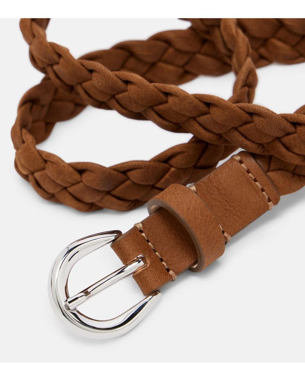 DEHANCHE Brown Priscilla Braided Leather Belt