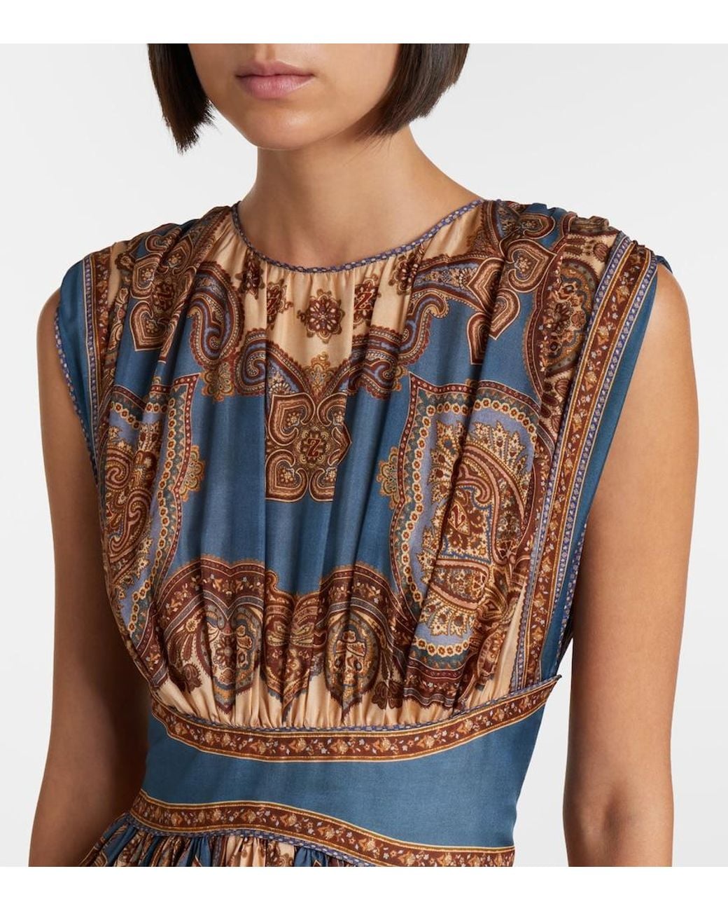 Zimmermann Brown Mahon Printed Silk Maxi Dress