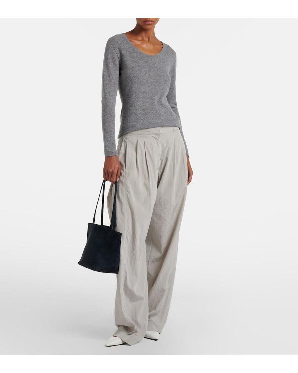 The Row Blue Park Edge Medium Suede Tote Bag