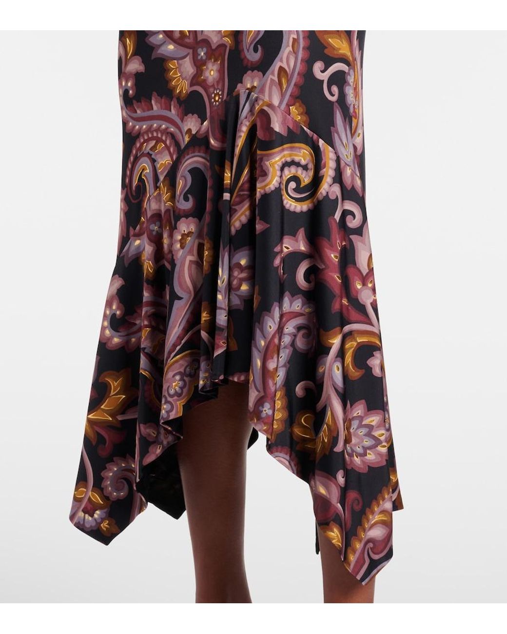 Etro Brown Paisley Jersey Maxi Skirt