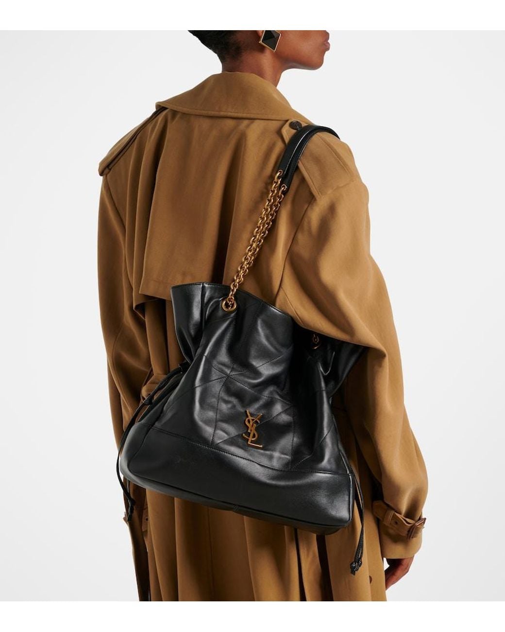 Saint Laurent Black Jamie Shopping Medium Leather Tote Bag