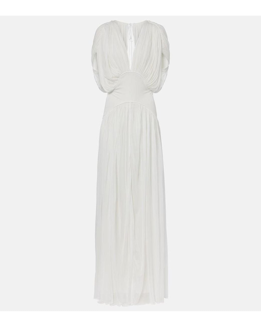 TOVE White Lyla Draped Jersey Gown