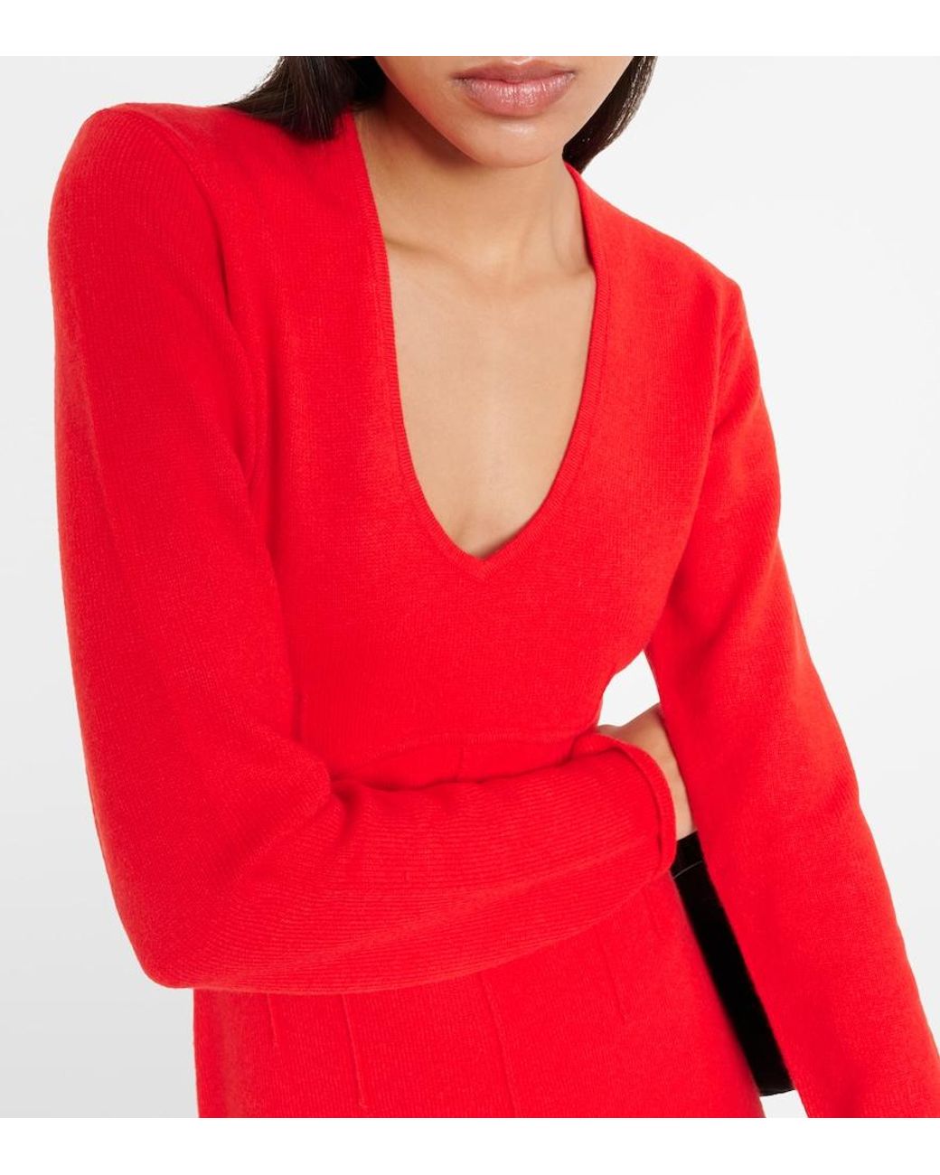 Dorothee Schumacher Red Modern Statements Knitted Midi Dress