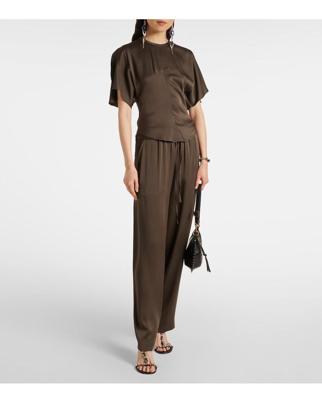 Isabel Marant Brown Karlita Satin Top