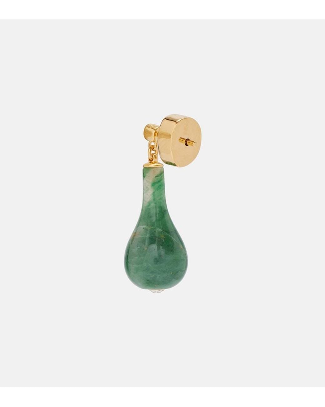 Totême  Green Embellished-Plated Drop Earrings