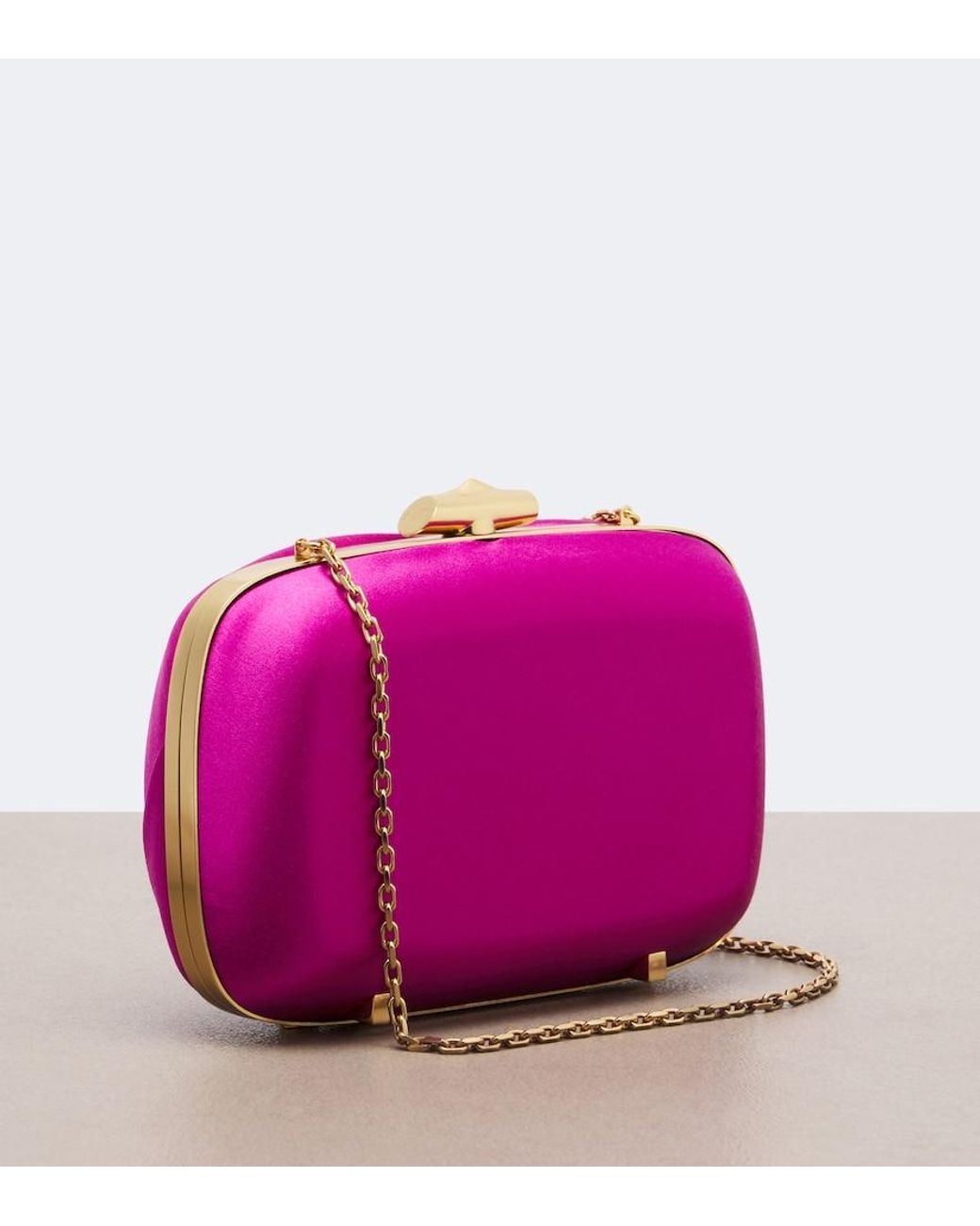 Roger Vivier Purple Rose Vivier Satin Clutch
