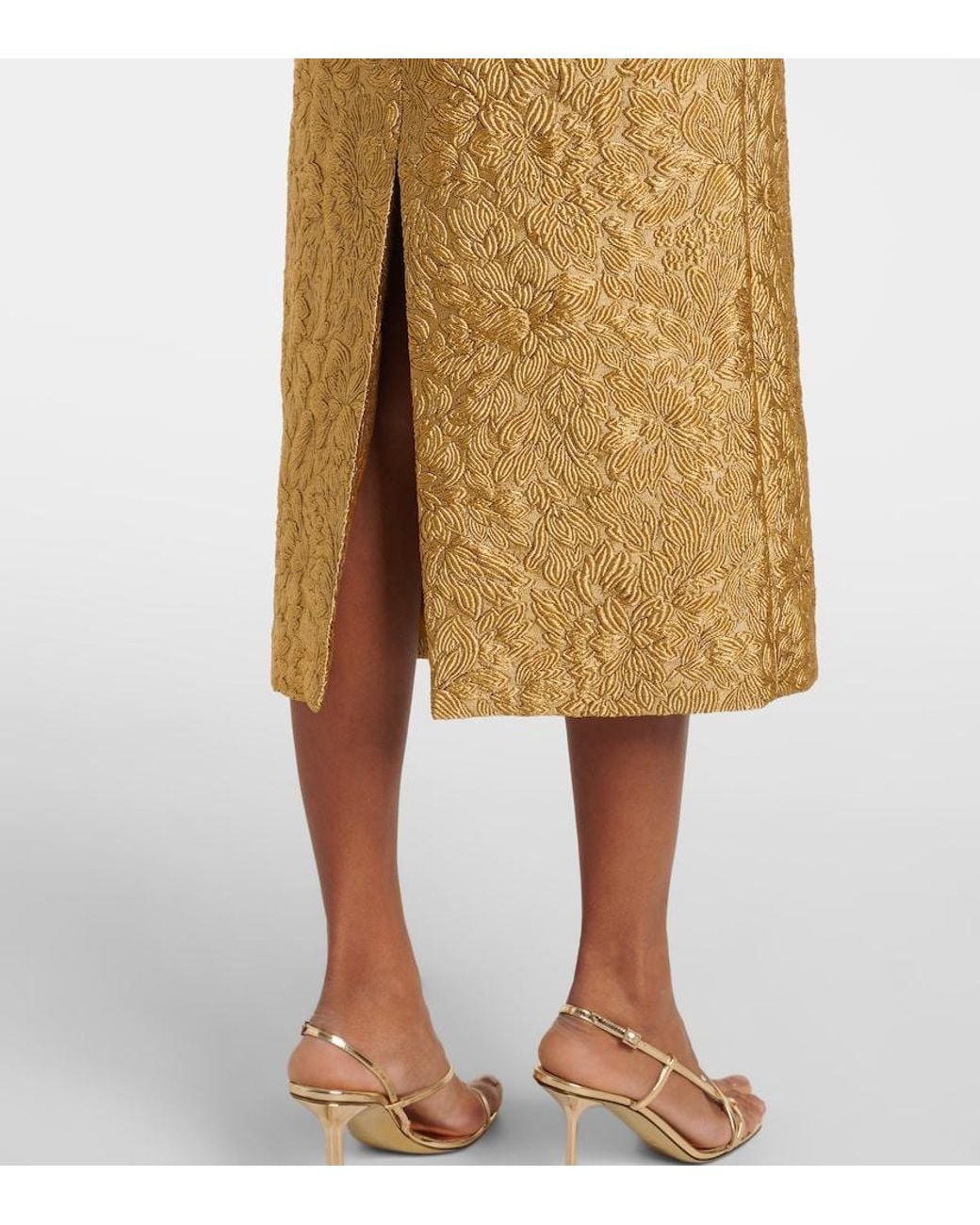 Markarian Natural Marcella Floral Brocade Cocktail Dress