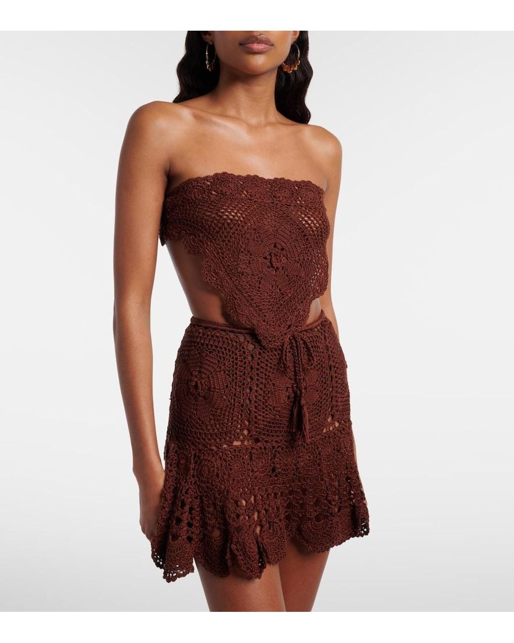 Anna Kosturova Multicolor Crochet Cotton Crop Top