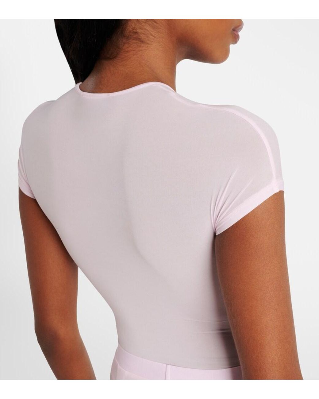Wardrobe NYC Pink Sheer Technical Bodysuit