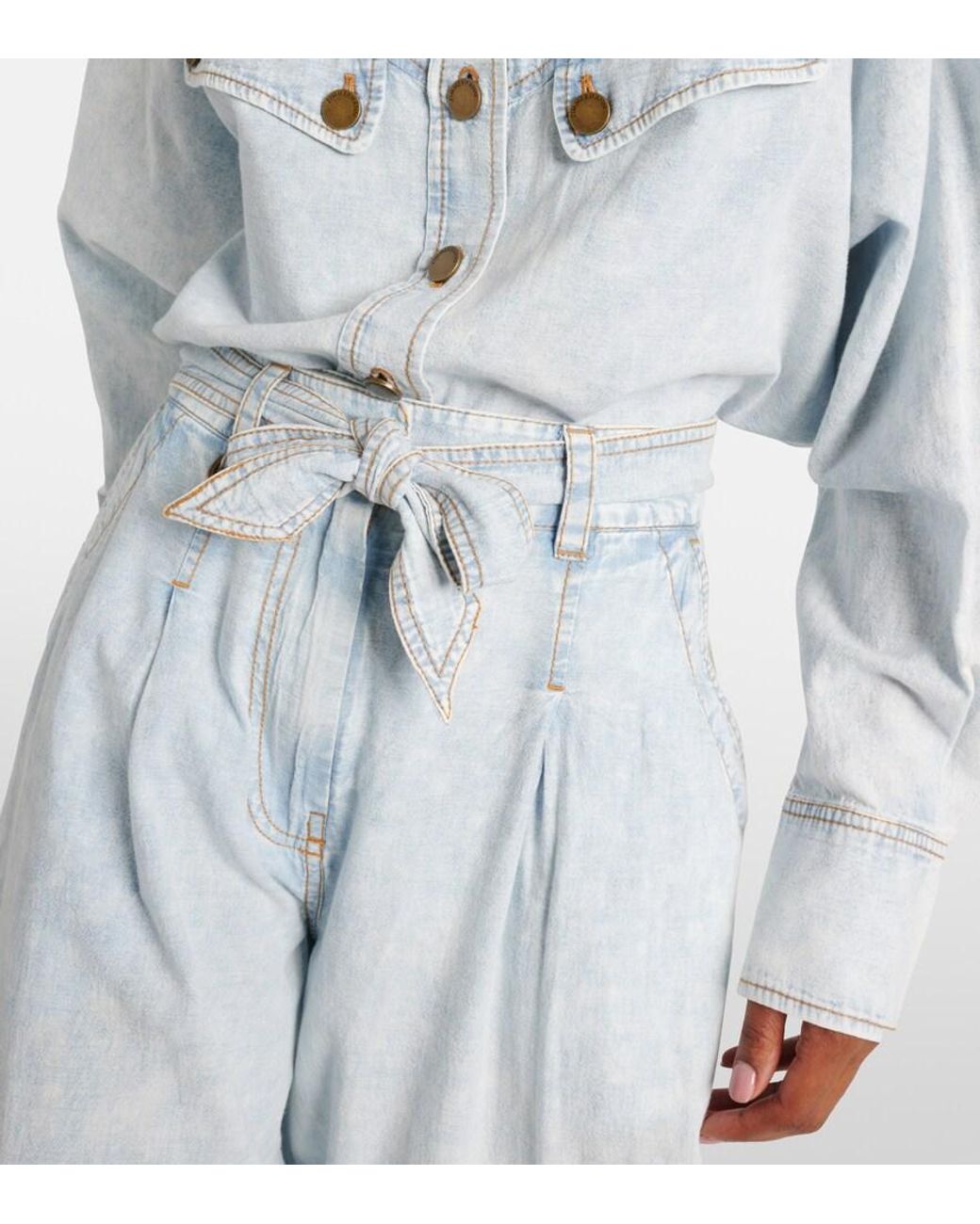 Zimmermann Blue High-Rise Wide-Leg Jeans