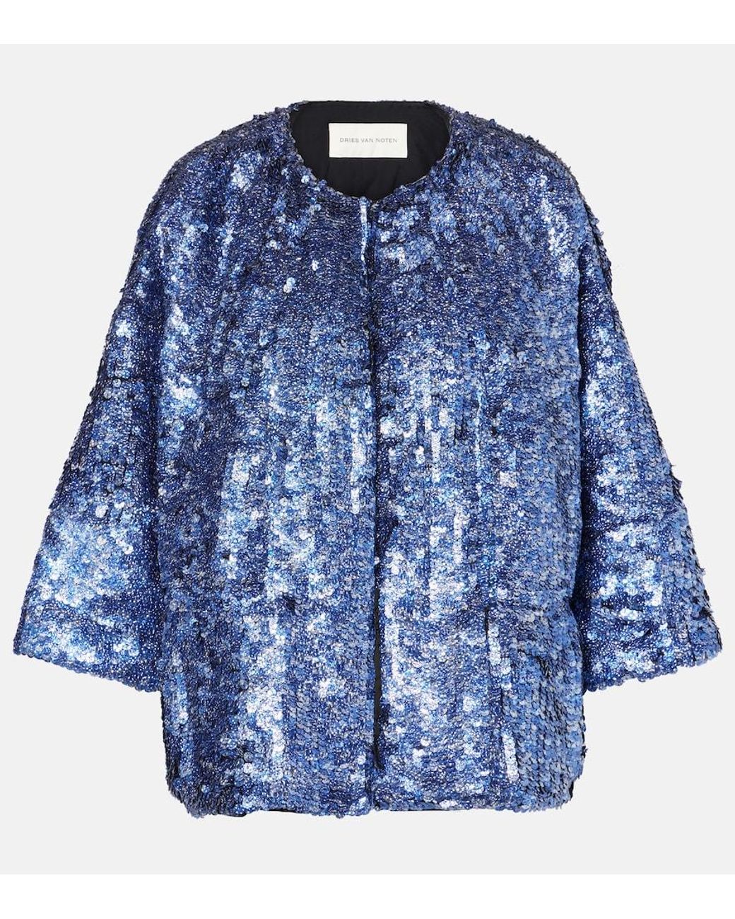 Dries Van Noten Blue Sequined Jacket