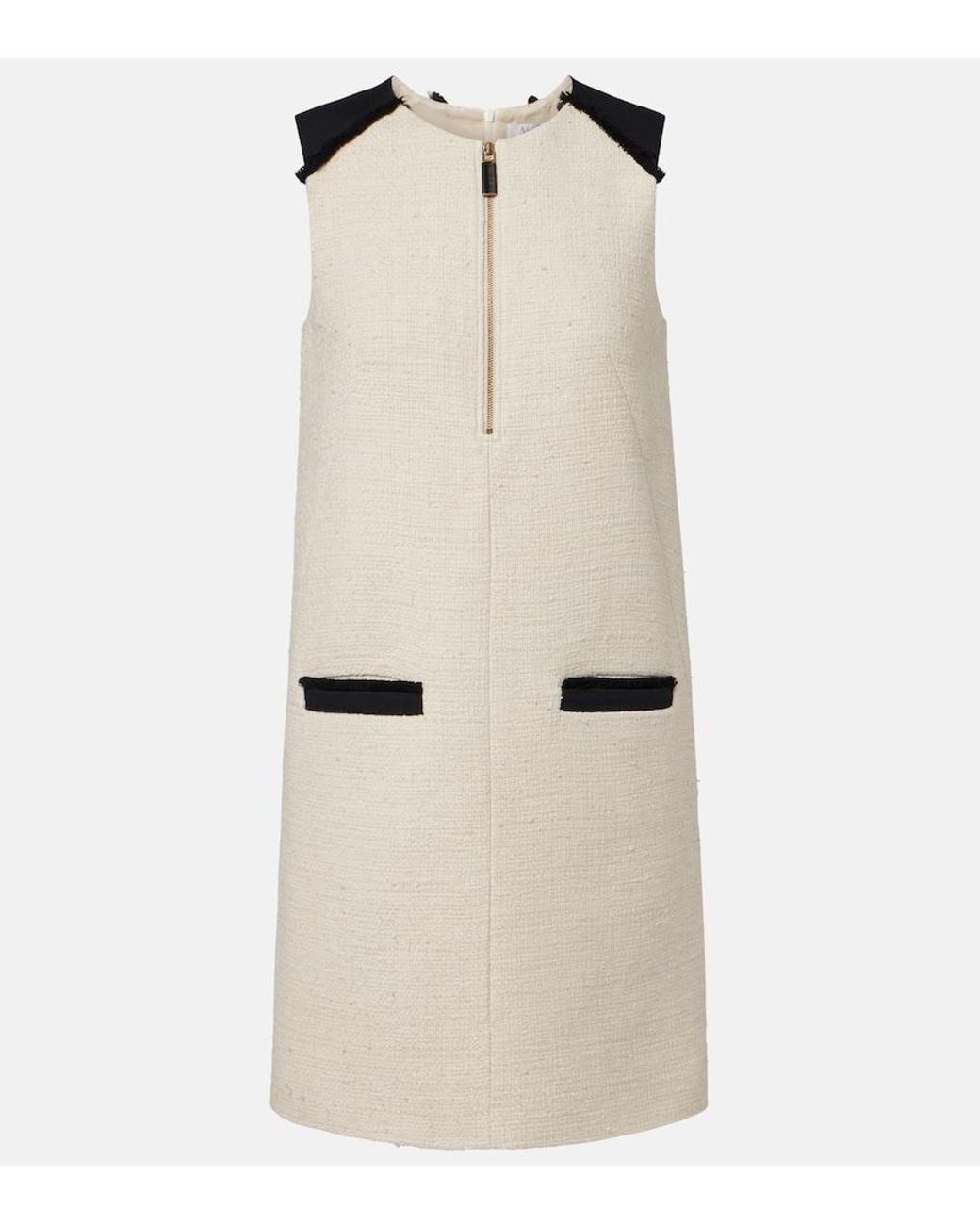 Max Mara Natural Mito Cotton And Linen Midi Dress