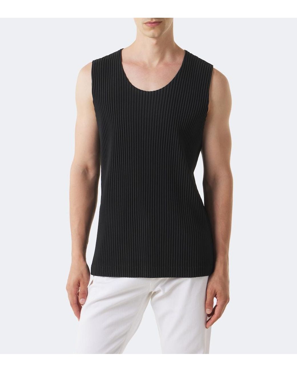 Homme Plissé Issey Miyake Black Monthly Colors: June Pleated Tank Top for men