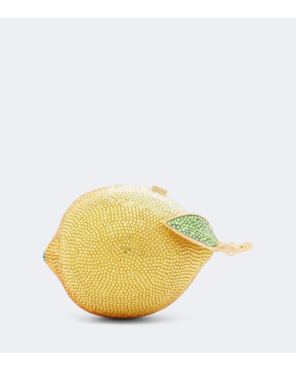 Judith Leiber Yellow Citron Lemon Embellished Clutch