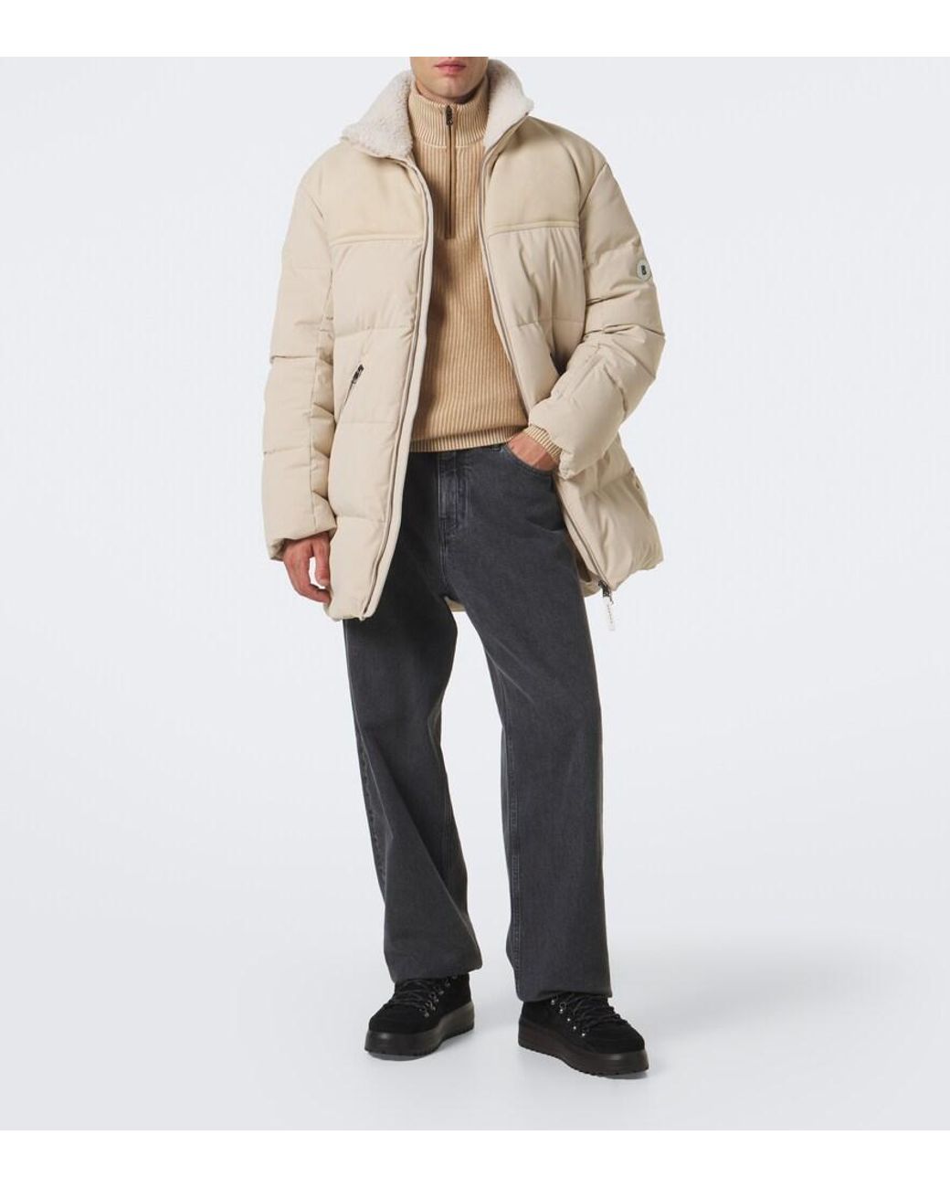Bogner Natural Dwayne Wool And Cashmere Half-Zip Sweater for men