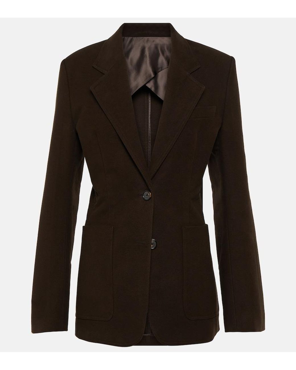 Totême Black Single-Breasted Cotton Blazer