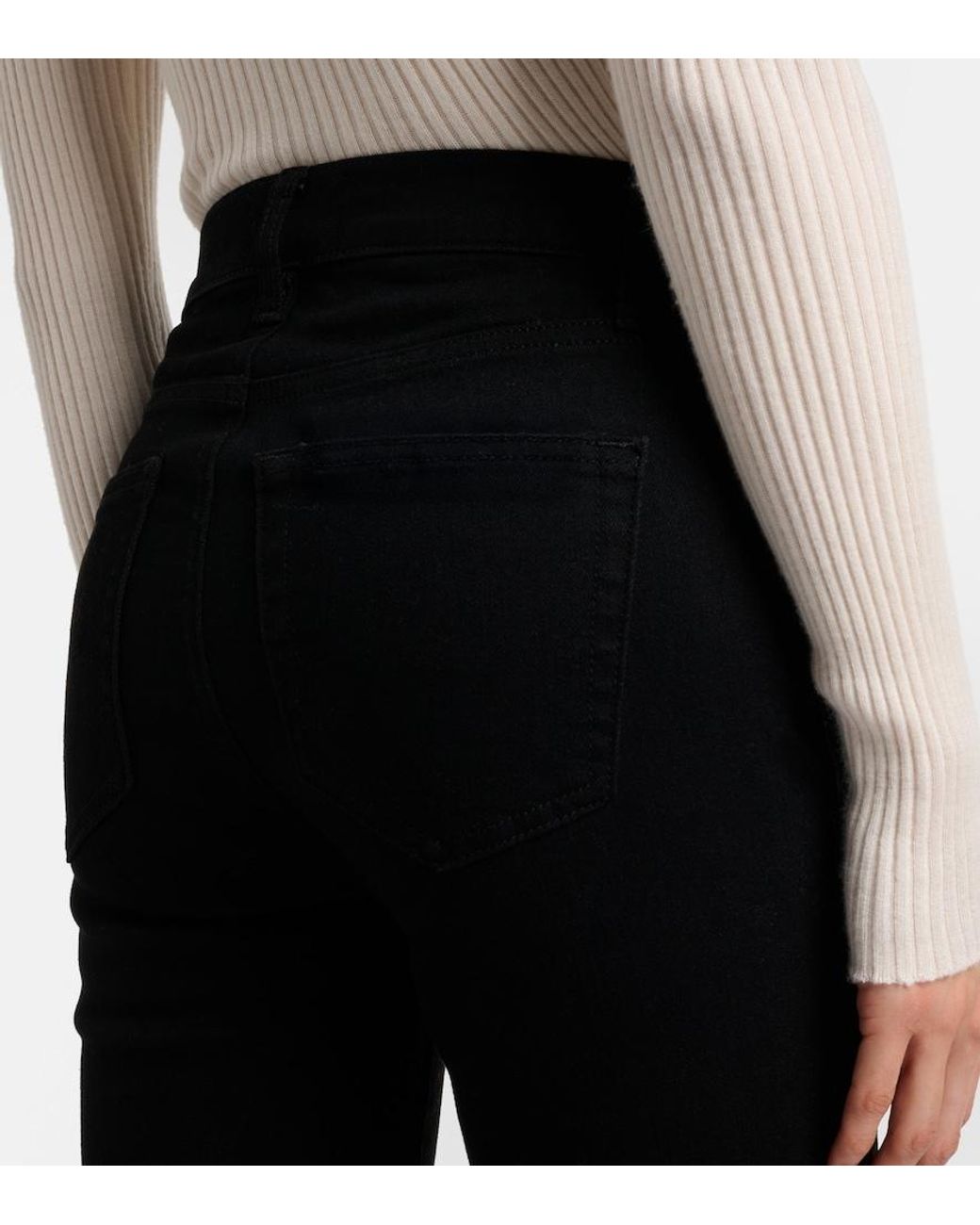 FRAME Black Icon Mid-Rise Flared Jeans