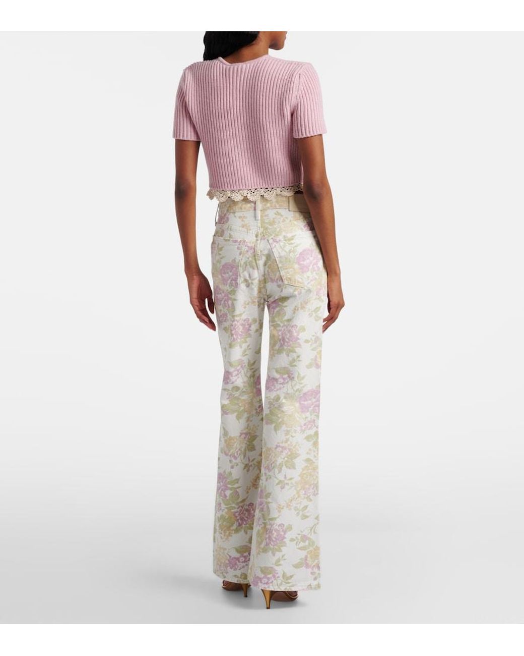 Citizens of Humanity White Kimberly '70S Floral Flared Jeans