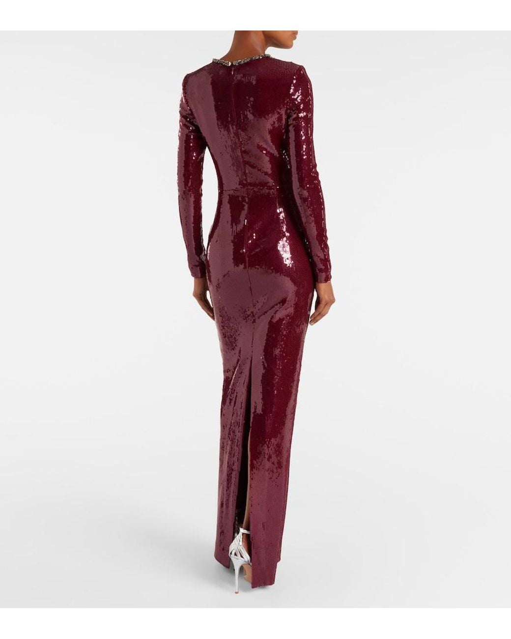 Rebecca Vallance Red Nero Sequined Gown