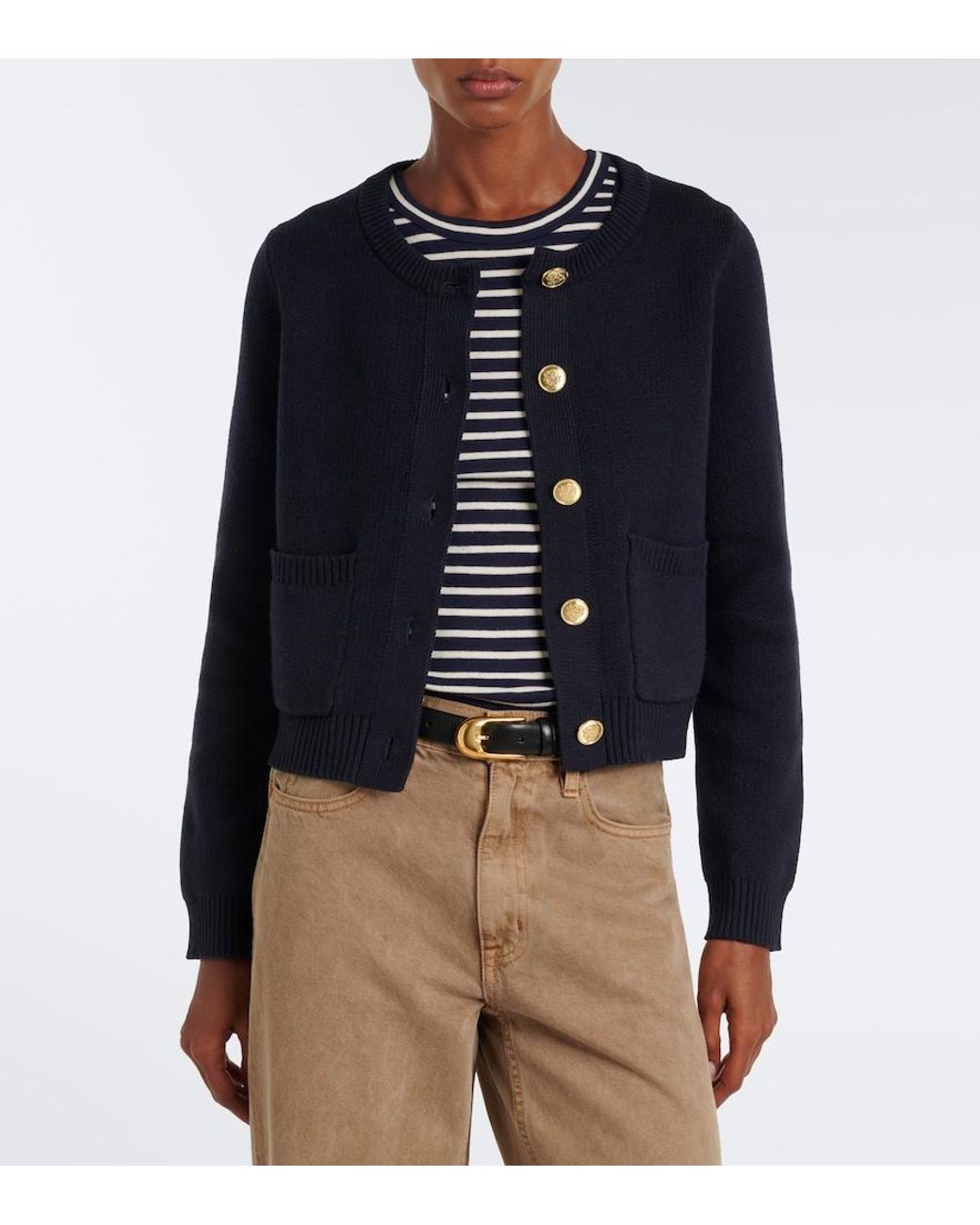 Velvet Blue Mahal Cotton And Cashmere Cardigan