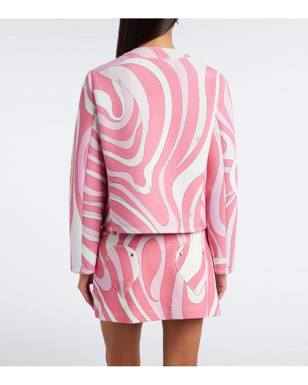 Emilio Pucci Pink Marmo Cotton-Blend Terry Jacket