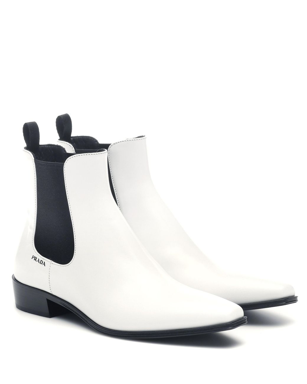 Prada Leather Ankle Boots in White - Save 60% - Lyst