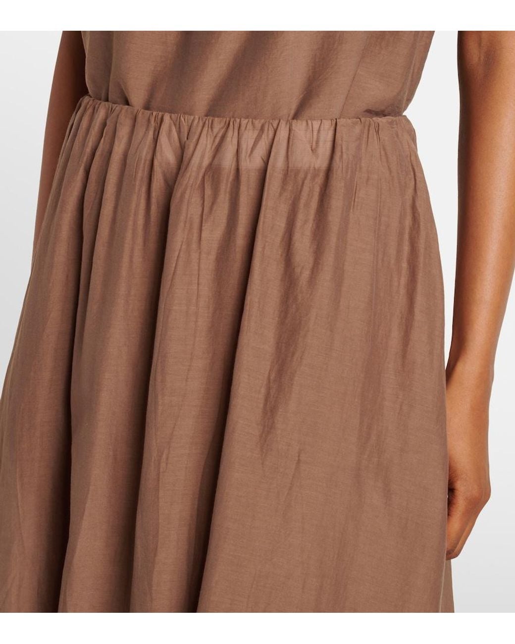 Velvet Brown Ines Cotton And Silk Voile Maxi Skirt