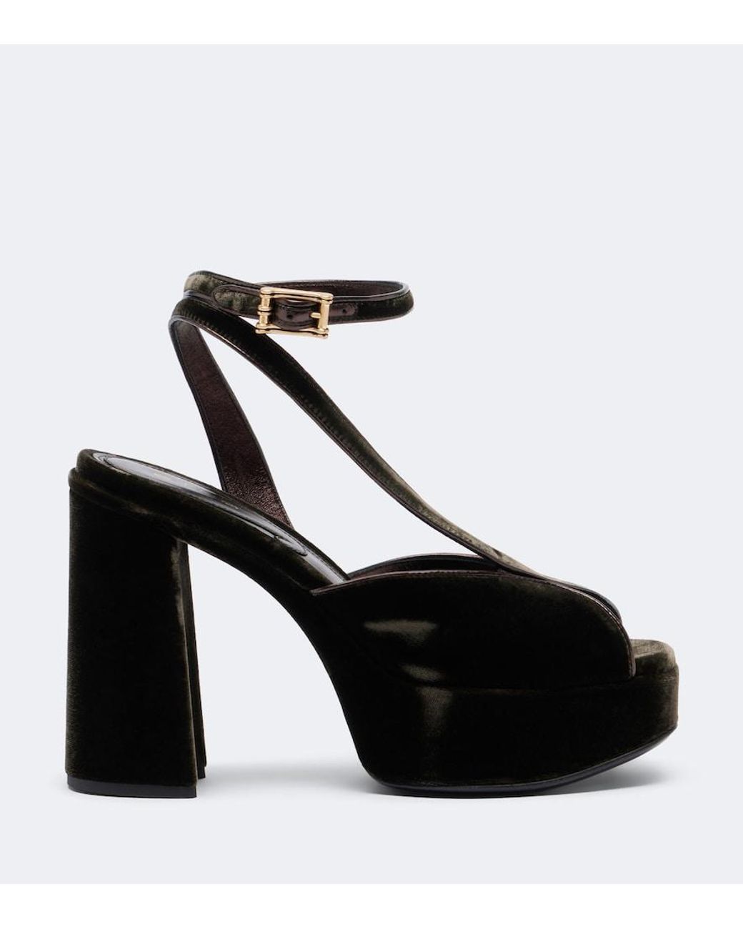 Etro Black Velvet Platform Sandals