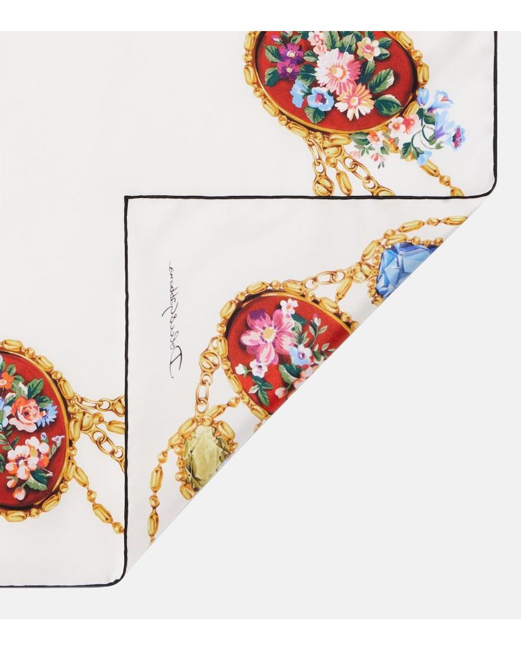Dolce & Gabbana White Dg Silk Scarf