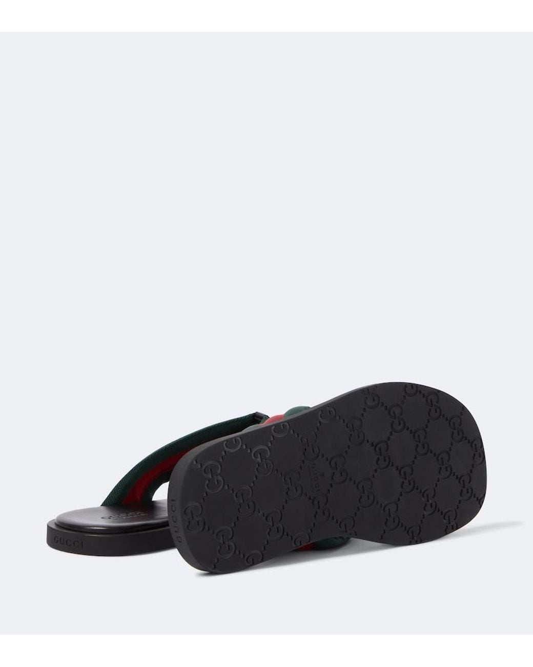 Gucci Blue Gg Web Stripe Slides for men