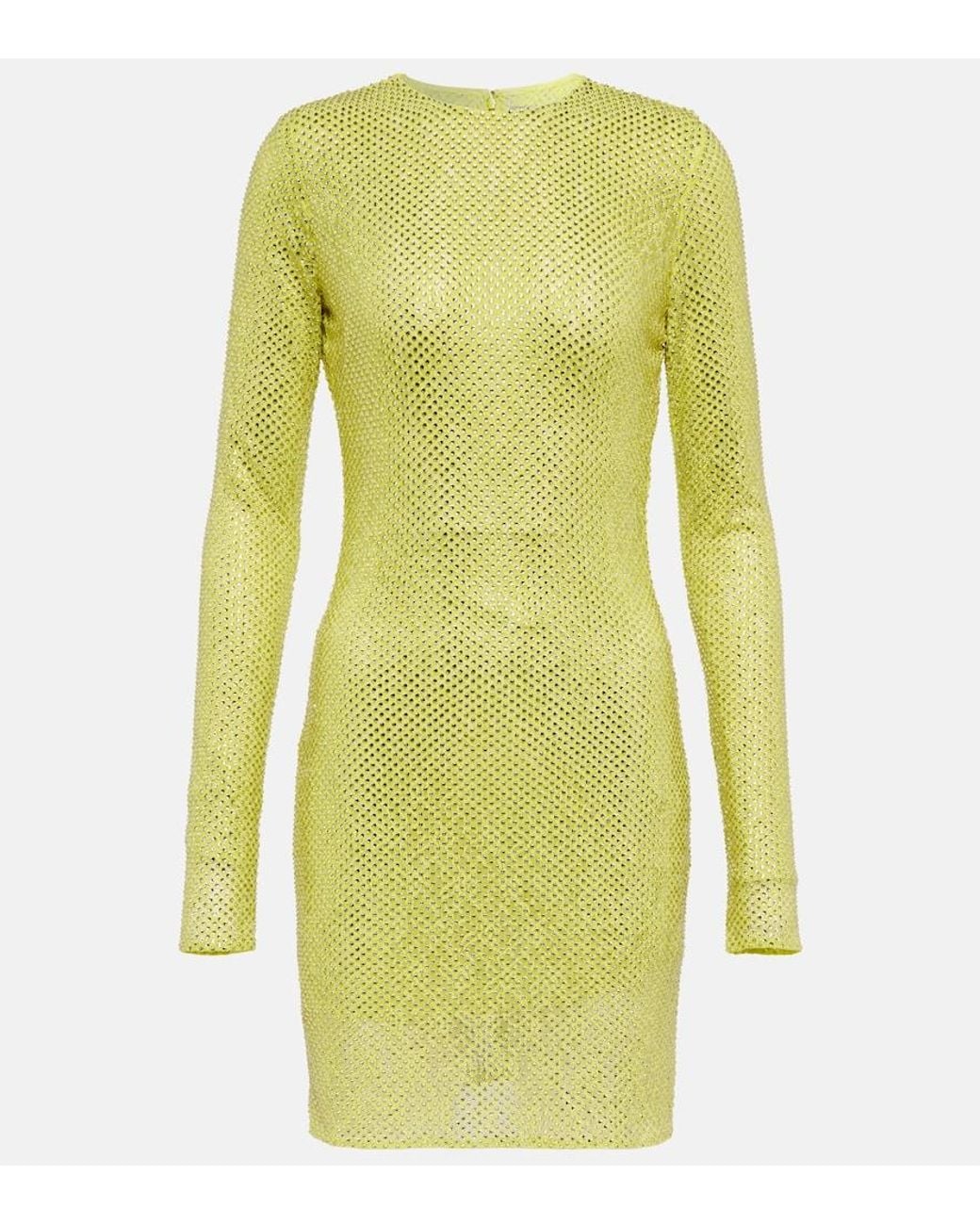 Stella McCartney Yellow Crystal-Embellished Minidress