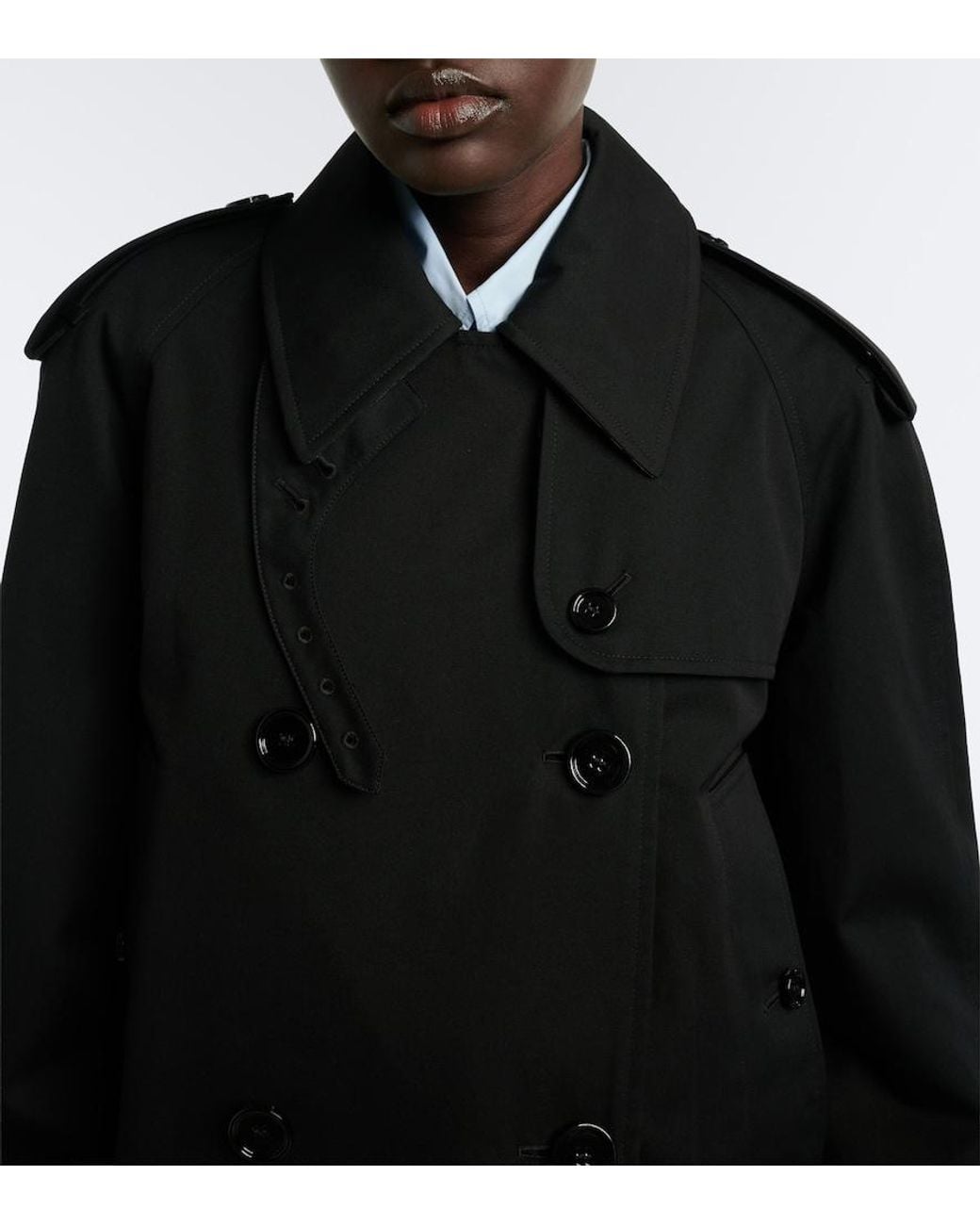 Burberry Black Double-Breasted Cotton Gabardine Jacket