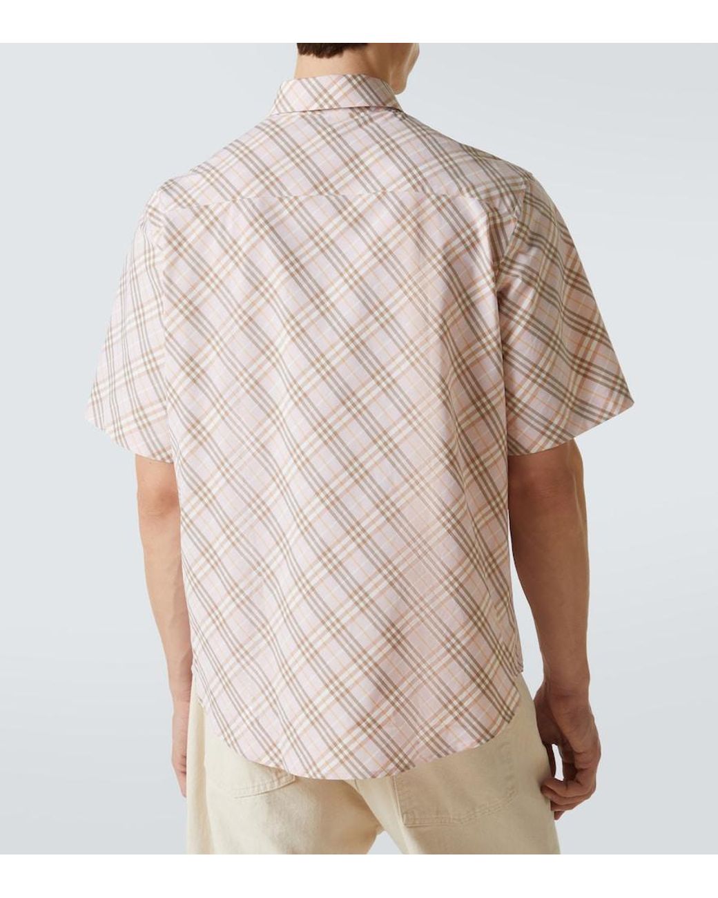 Burberry Natural Check Cotton Bowling Shirt for men