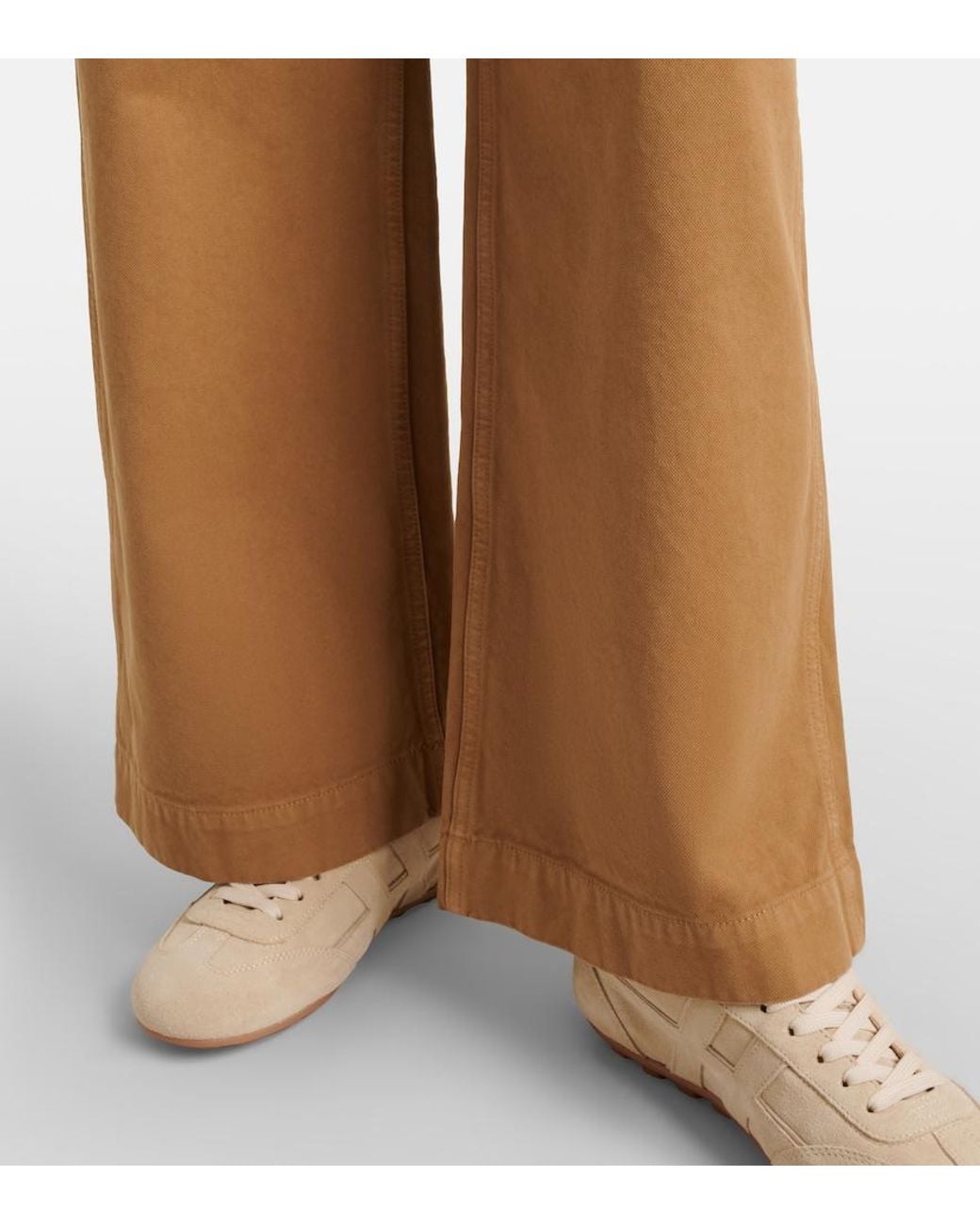 Moncler Natural High-Rise Wide-Leg Pants
