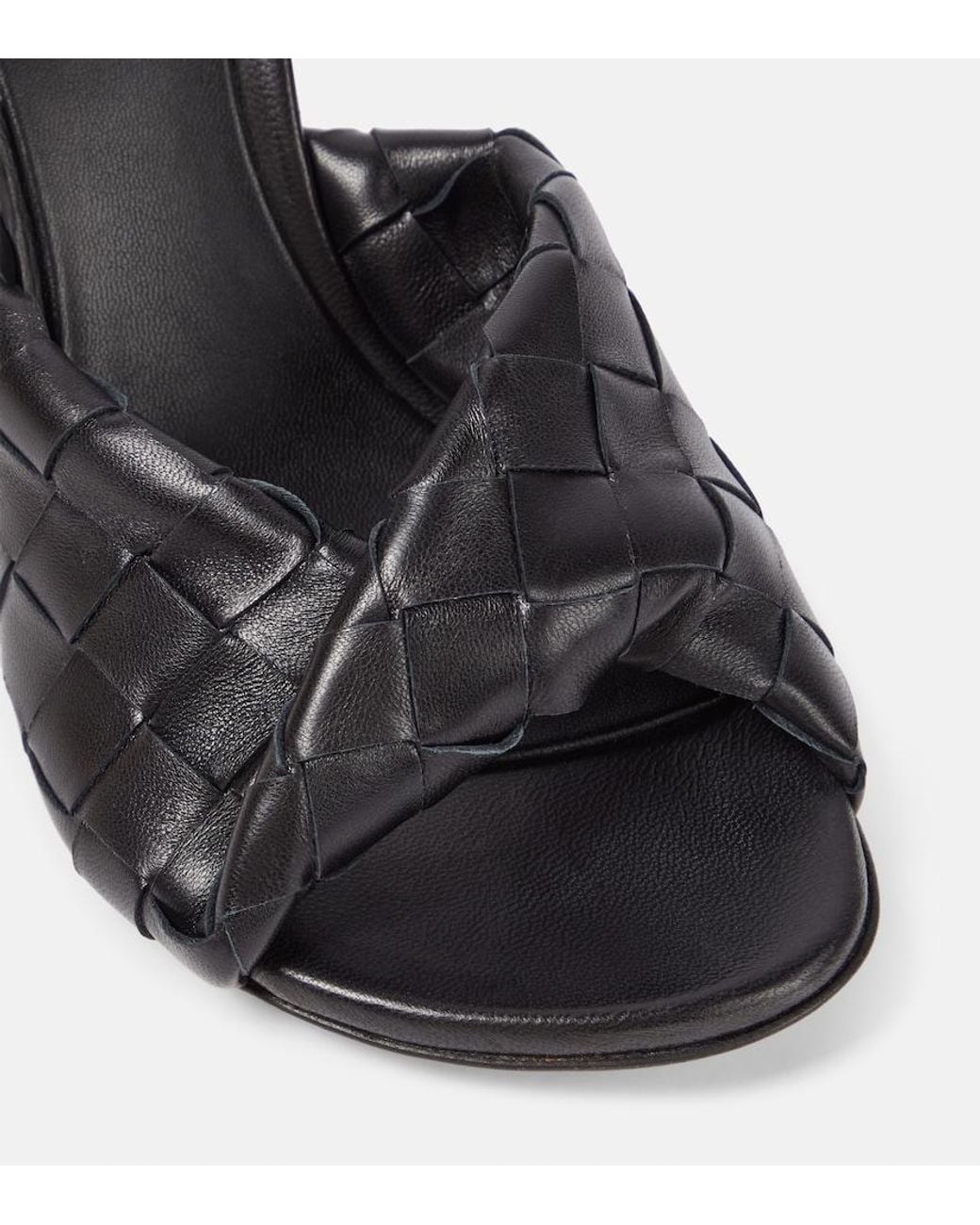 Bottega Veneta Black Leather Kitten Heel Pumps