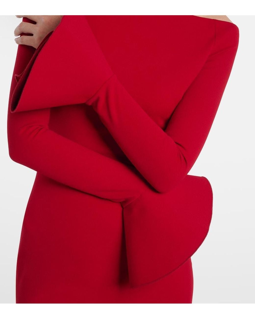 Solace London Red Anica Off-Shoulder Gown