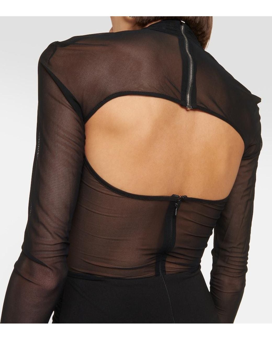 David Koma Black Asymmetric Cutout Jersey Minidress