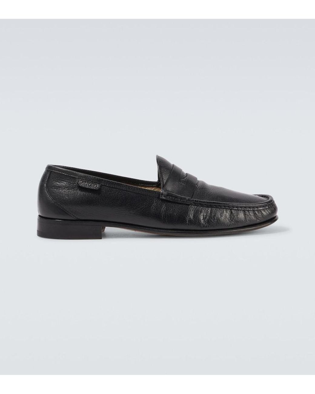 Tom Ford Black York Leather Penny Loafers for men
