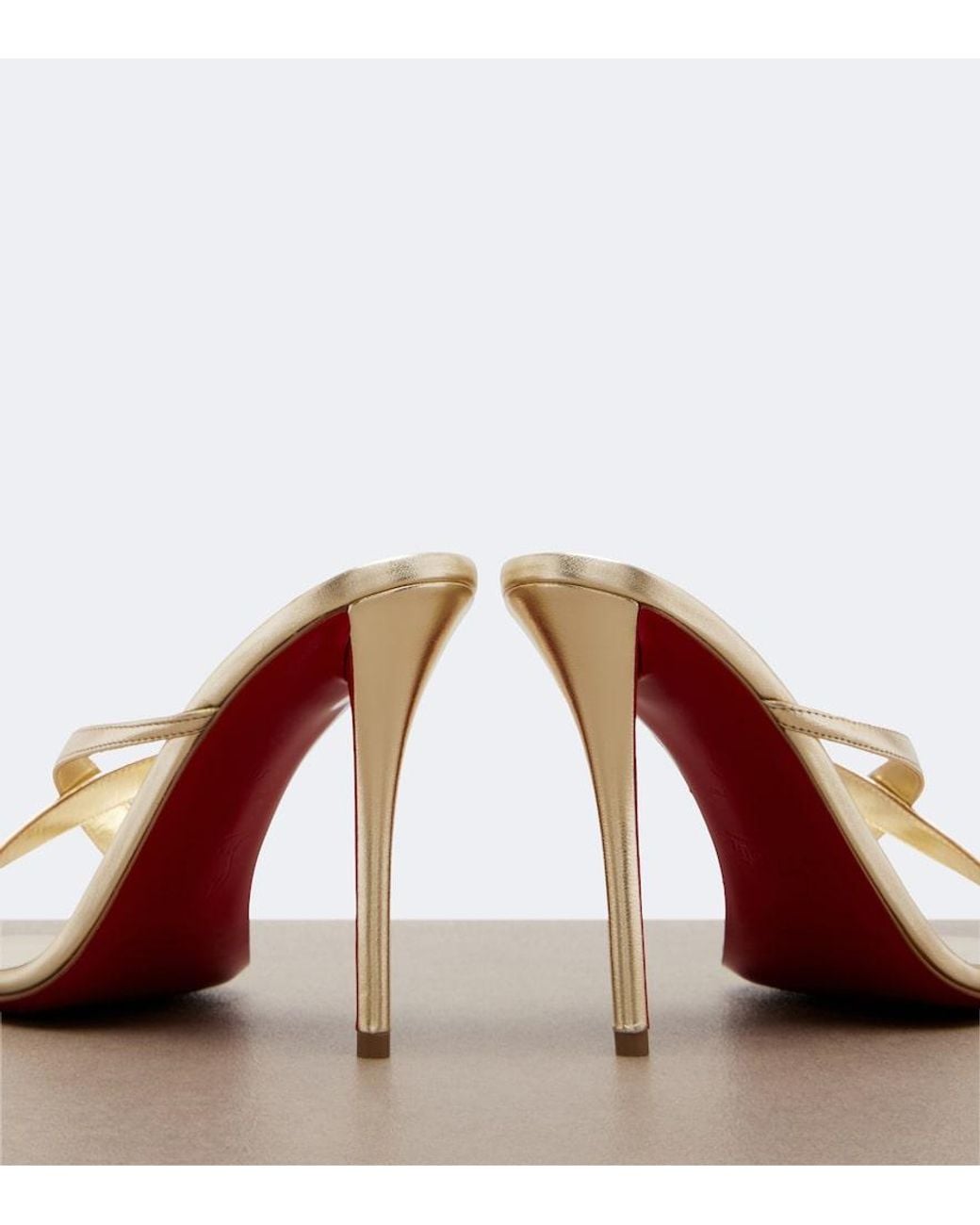 Christian Louboutin White Mulazee Cross Metallic Leather Sandals