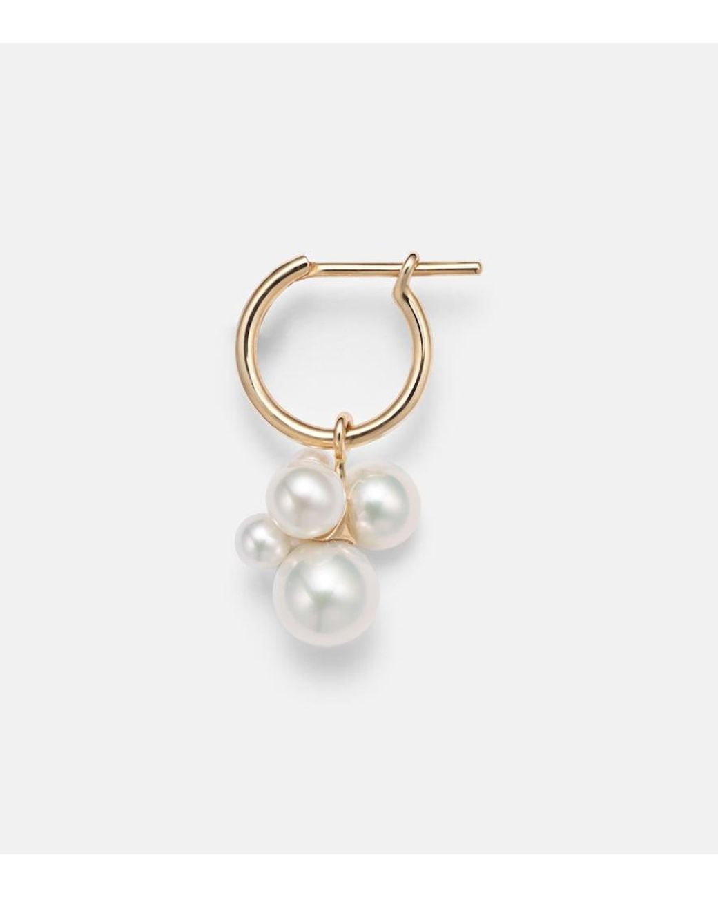 Sophie Bille Brahe White Botticelli 14Kt Single Earring With Pearls