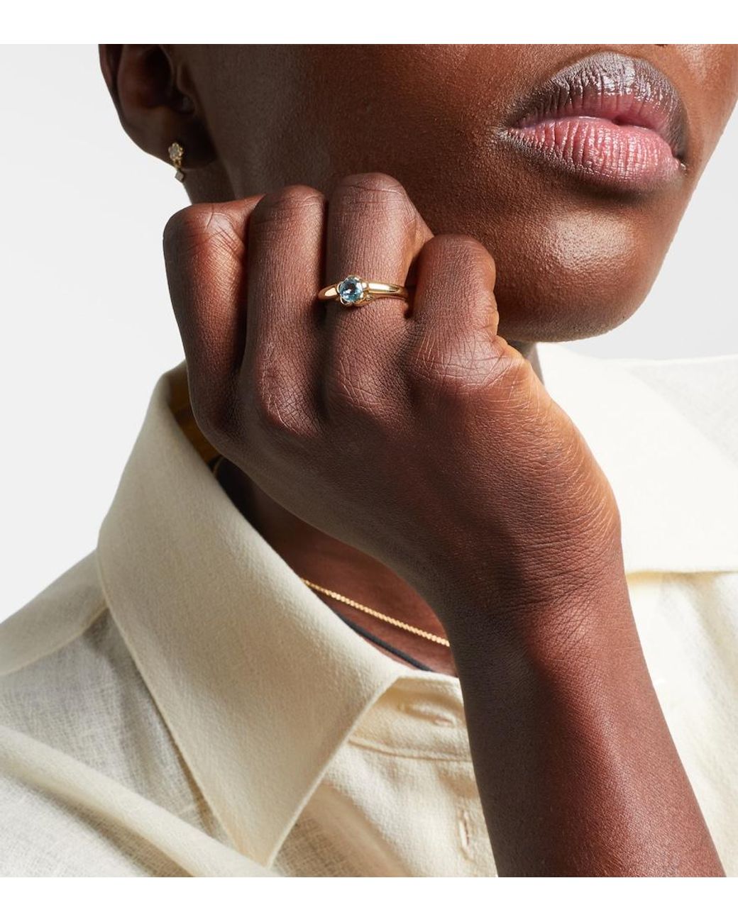 STONE AND STRAND White Morrison 14Kt Ring With Topaz