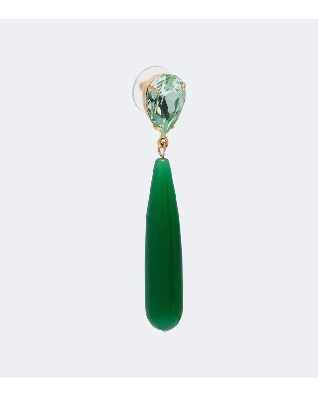 Jennifer Behr Green Caroline Embellished Drop Earrings
