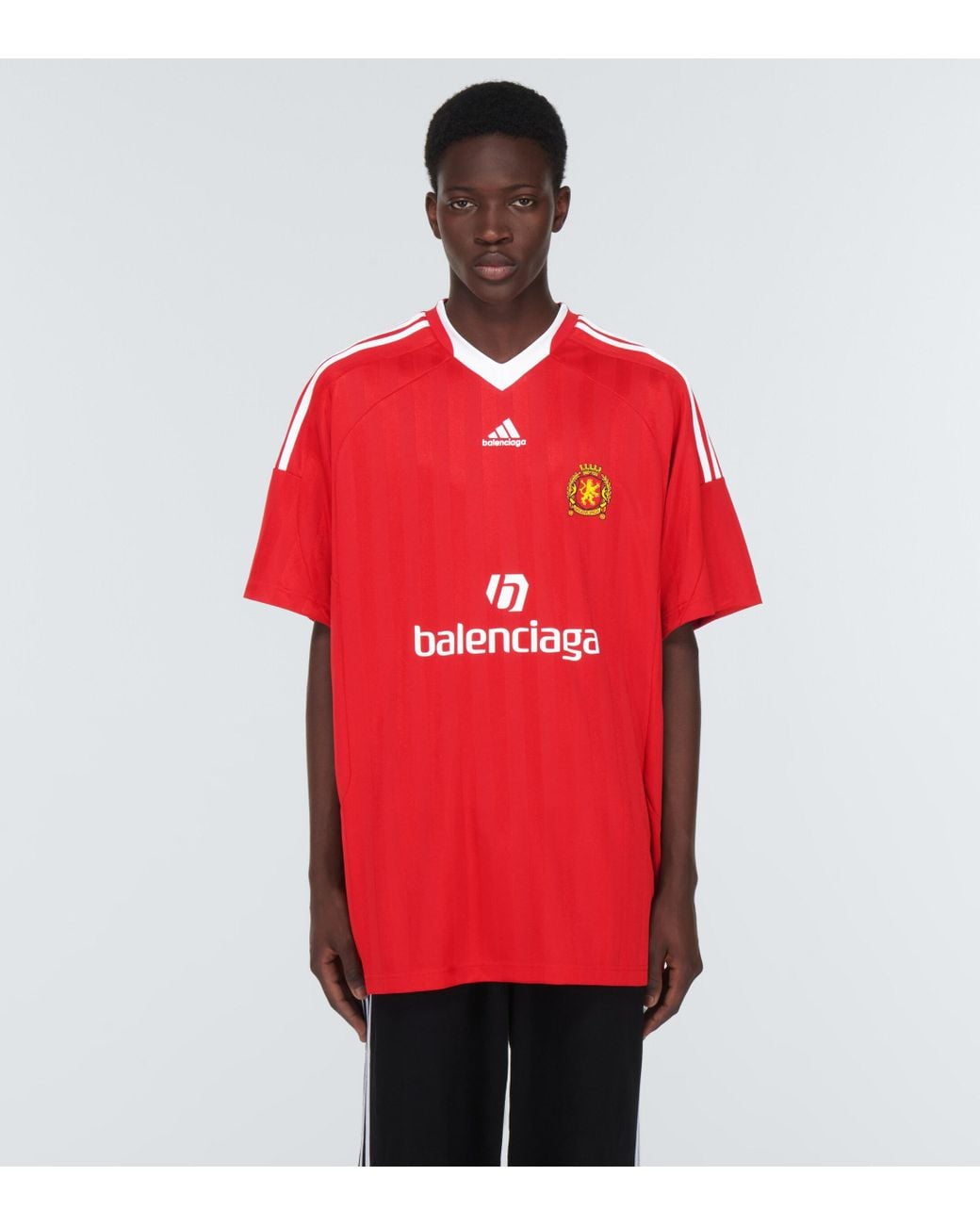 Balenciaga X Adidas Oversized Soccer Jersey in Red for Men | Lyst UK