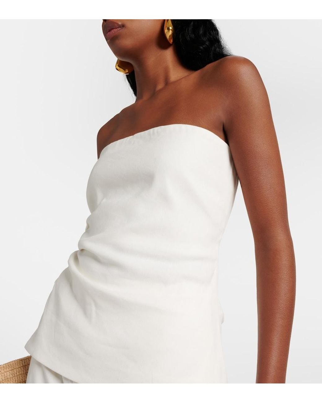 Sir White Dorian Linen-Blend Tube Top