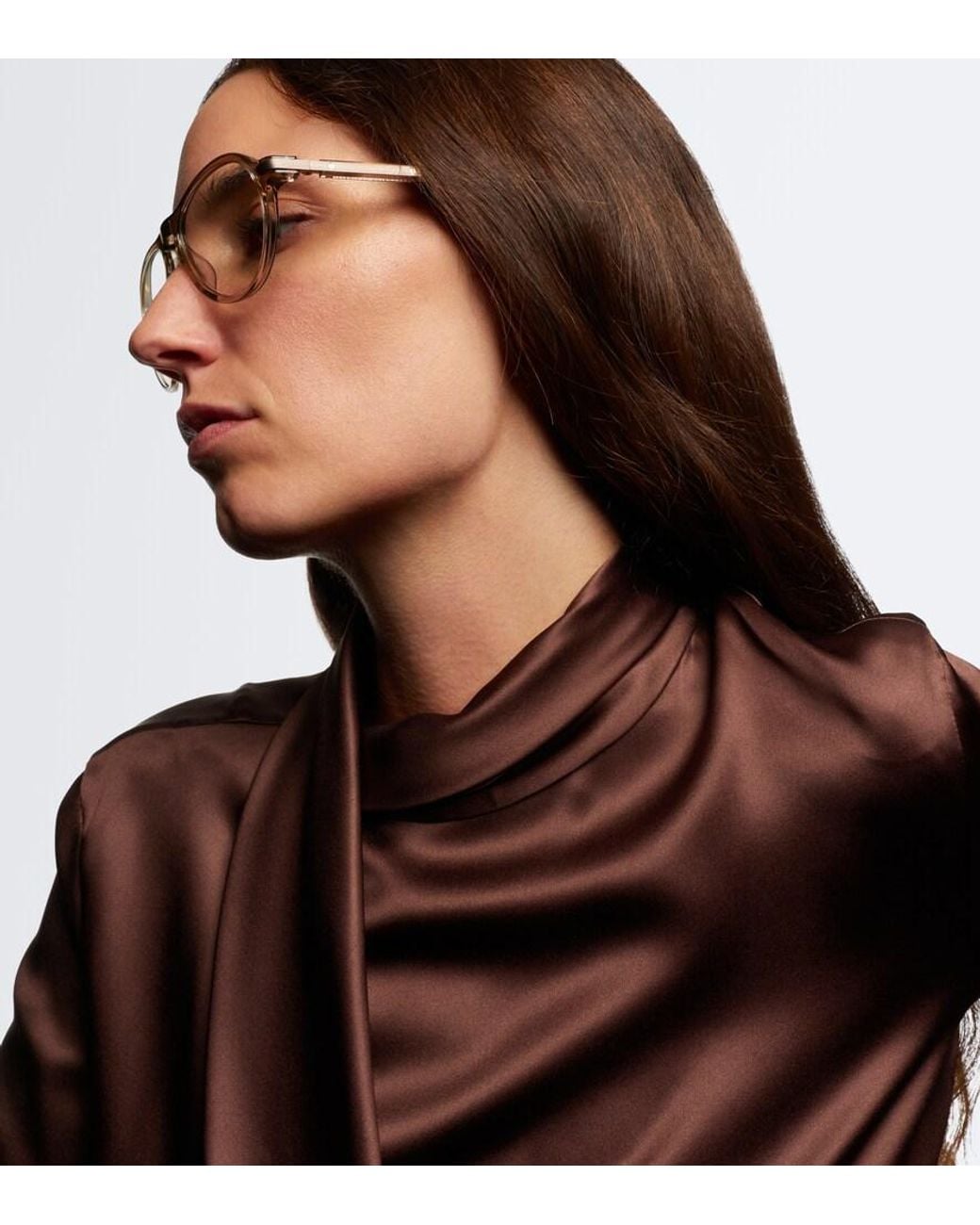 Brunello Cucinelli Metallic Sartorial Sunset Aviator Glasses
