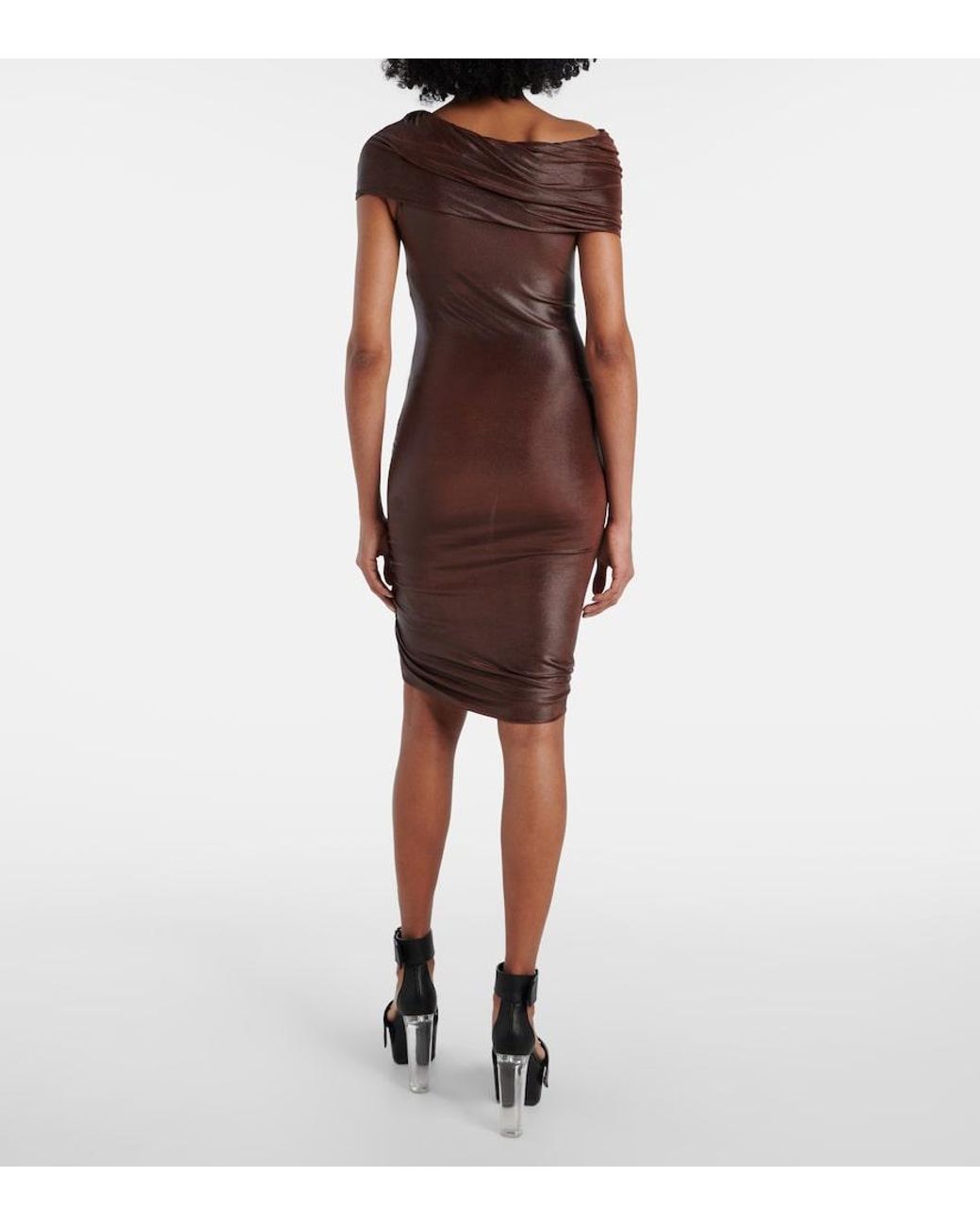 Rick Owens Brown Lilies Lola Minidress