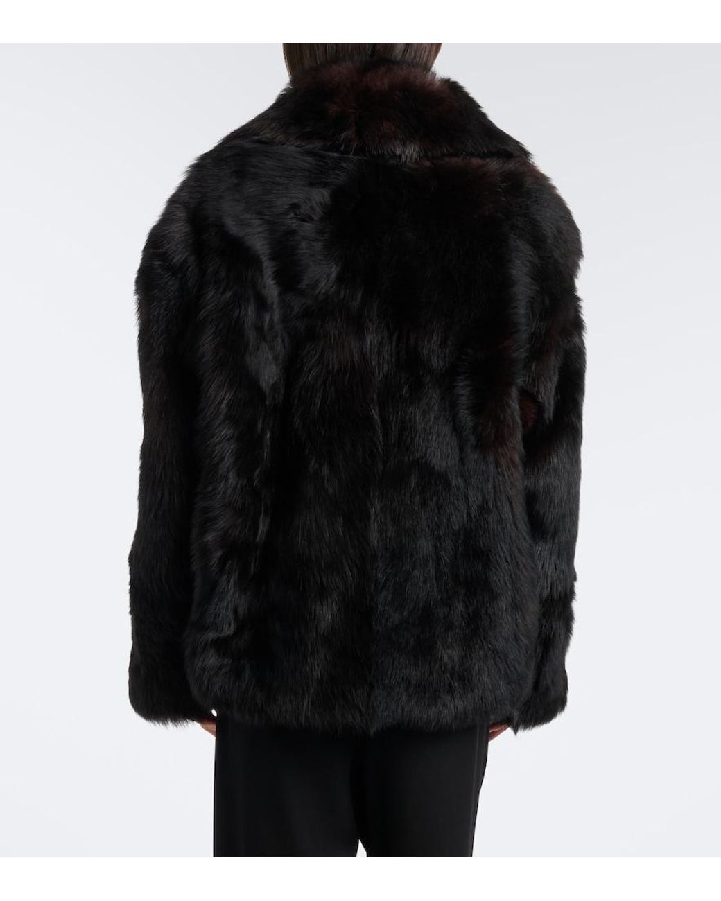 Nili Lotan Black Cleophee Double-Breasted Shearling Jacket